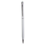 Penna twist con fusto e clip in metallo, con gommino per toch screen in tinta