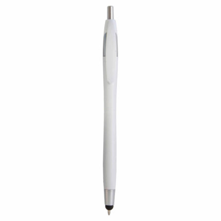 Penna a scatto in plastica con gommino per touch screen