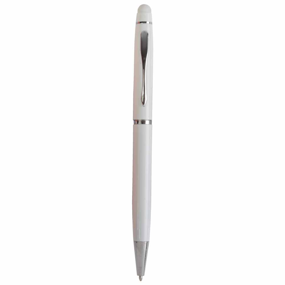 17817_01-3 Penna twist in metallo colorata, con gommino per touch screen in tinta - immagine 1
