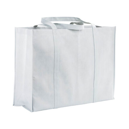 Shopper maxi con soffietto in TNT 100 g/m2 cucito, manici lunghi