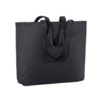 Shopper con soffietto alla base in cotone 135 g/m2, manici lunghi