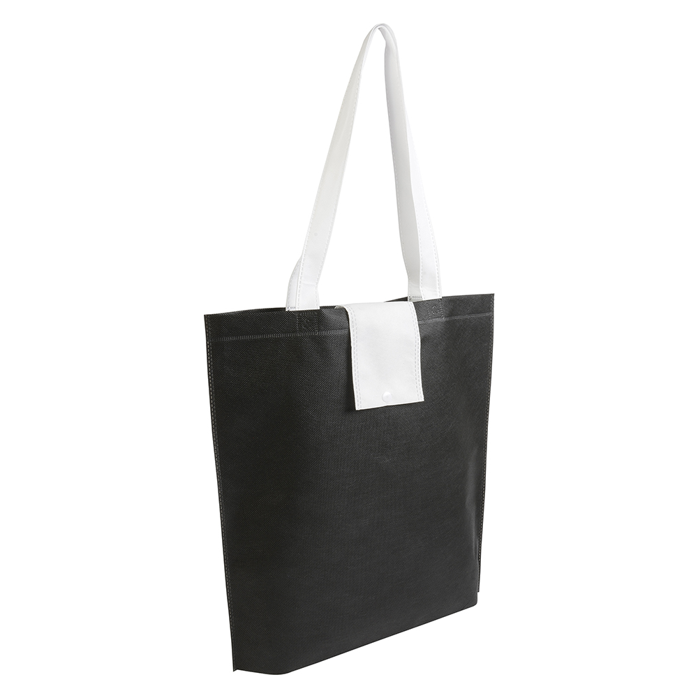 19110_02 Shopper ripiegabile in TNT 80 g/m2 termosaldato, manici corti - immagine 1