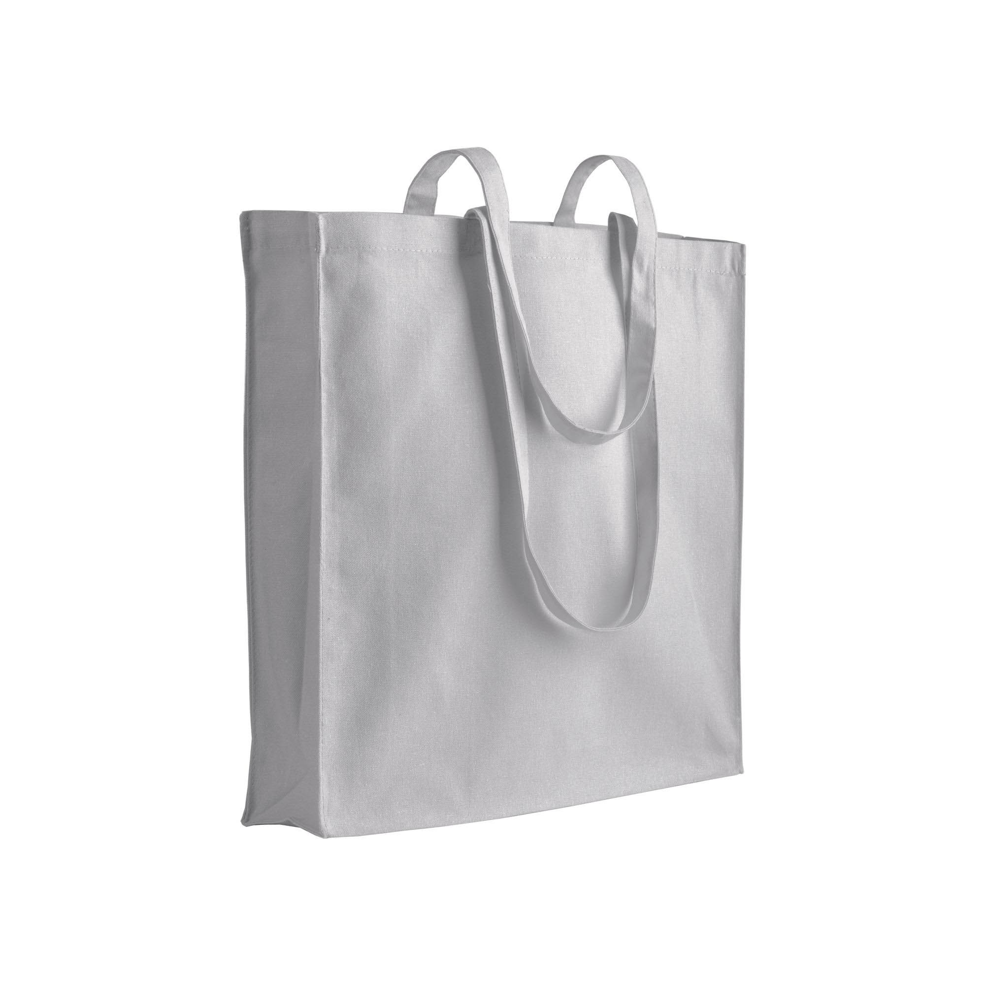 19112_01 Shopper in cotone 180 g/m2, manici lunghi e soffietto - immagine 1