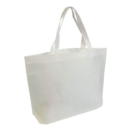 Shopper con soffietto alla base in TNT termosaldato, manici lunghi