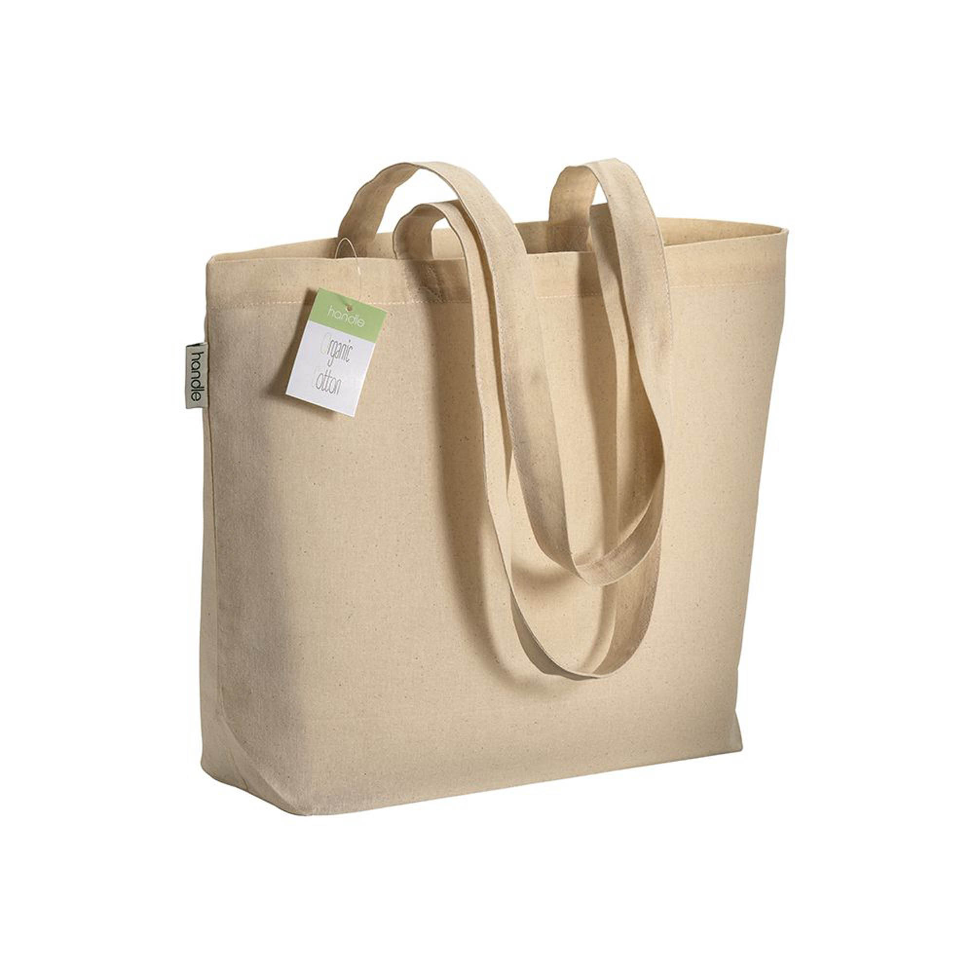 20108_22 Shopper in cotone biologico con manici lunghi e soffietto alla base - immagine 1