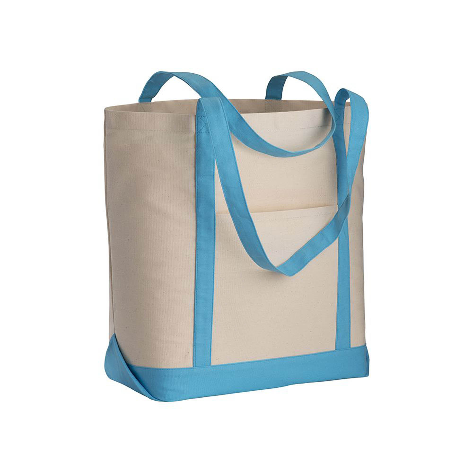 20114_15 Shopper con soffietto alla base in cotone naturale - immagine 1