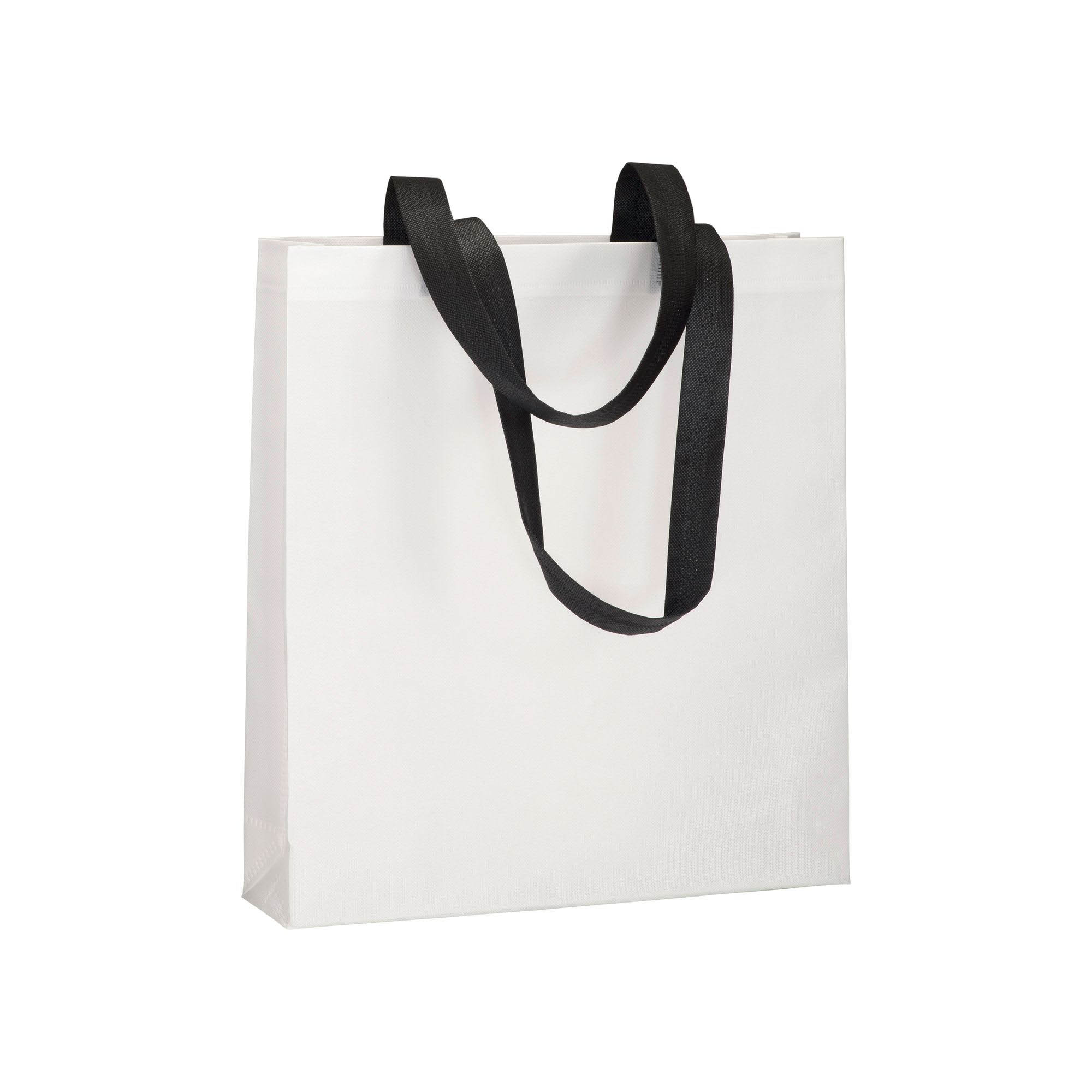 20139_02 Shopper con soffietto in TNT 80 g/m2 termosaldato, manici lunghi - immagine 1