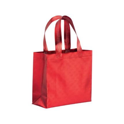 Mini shopper in TNT laminato metallizzata, manici corti e soffietto