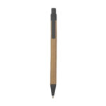 Penna a scatto  in carta riciclata con dettagli  in  paglia di grano (50%) PP (50%)