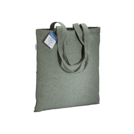 Shopper carbon neutral in cotone riciclato  280 g/m2, manici lunghi