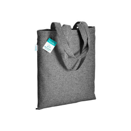 Shopper in cotone riciclato 280 g/m2, manici lunghi