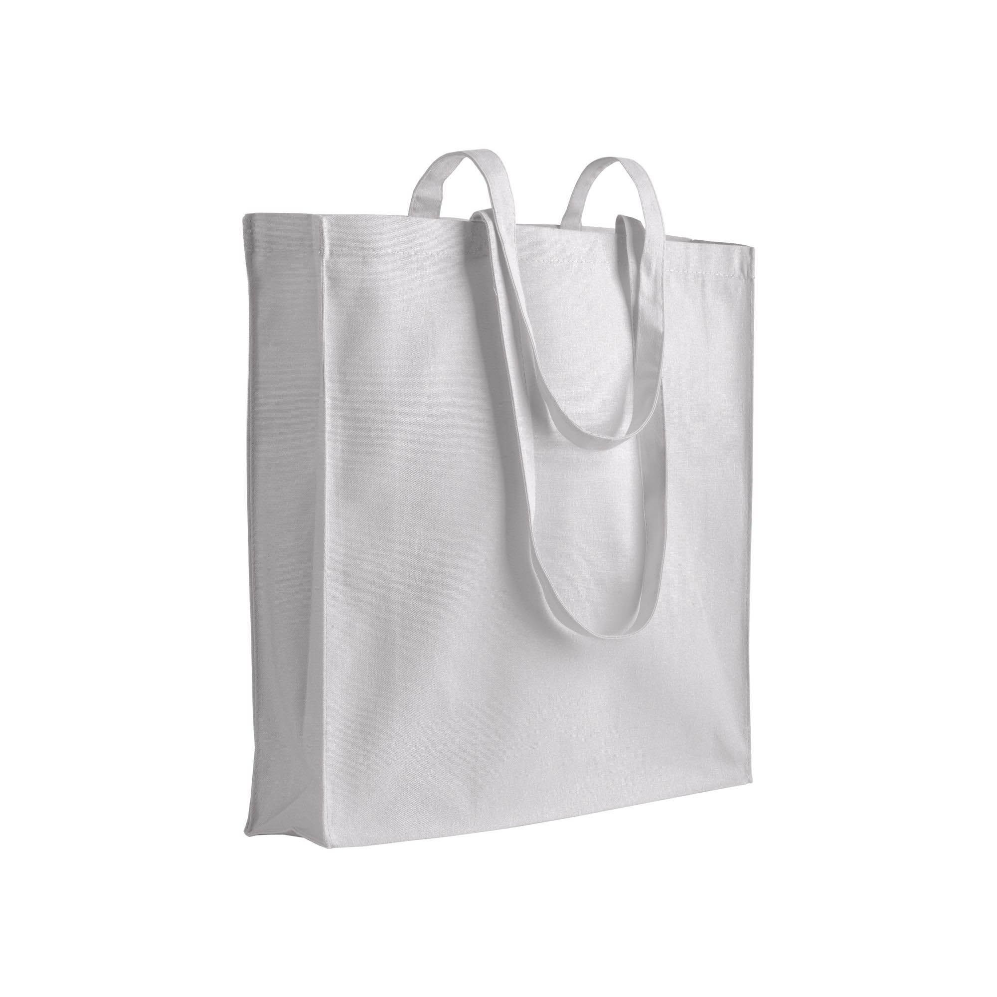 24108_01-2 Shopper in cotone/poliestere riciclato 180 g/m2, manici lunghi e soffietto - immagine 1