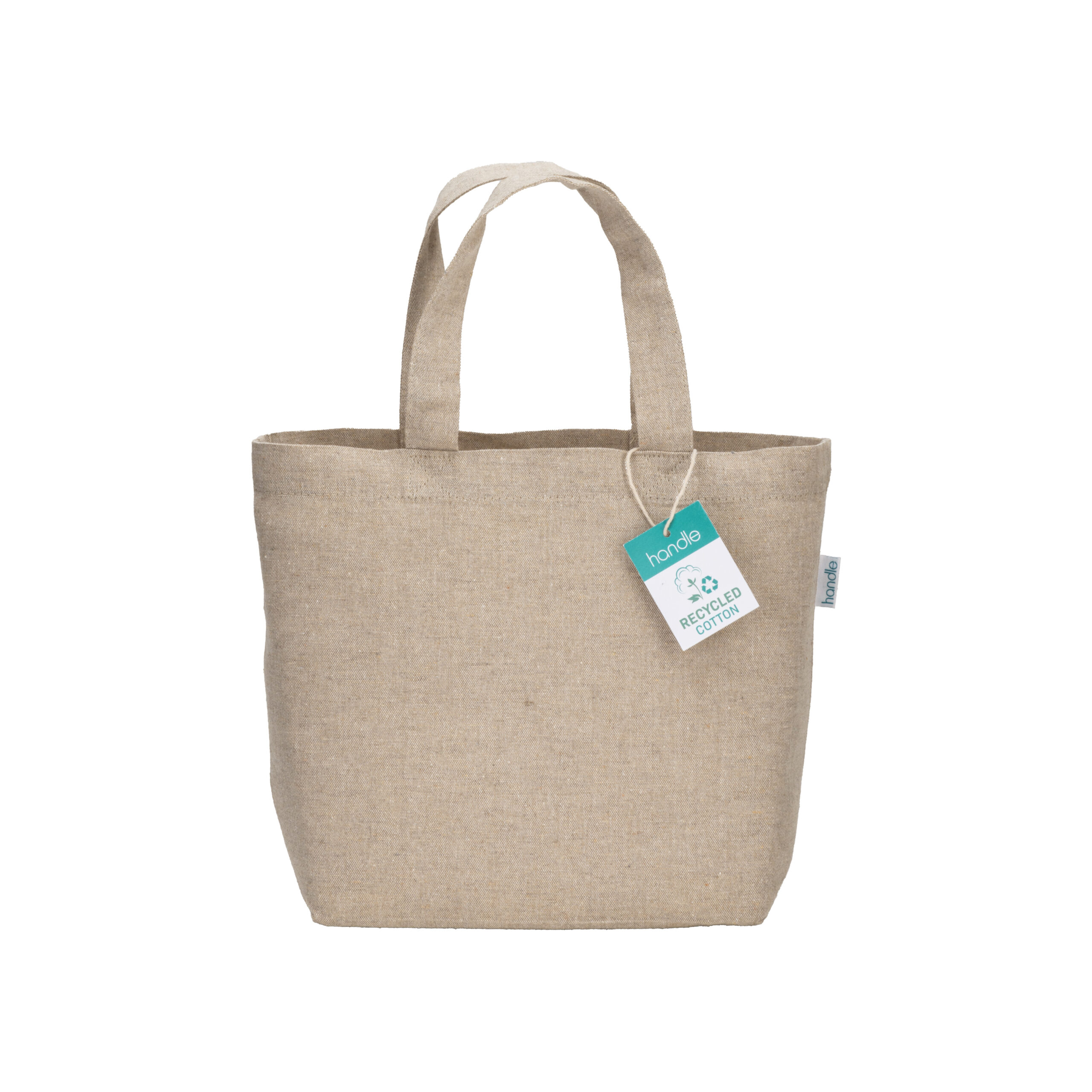 24152_22-6 Shopper in cotone riciclato 150 g/m2 con manici corti - immagine 1