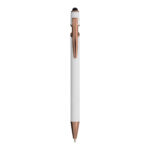 Penna a scatto in alluminio gommato con gommino per touch screen