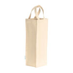 Borsa porta bottiglia singola in cotone riciclato da 250 g/m2
