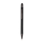 Penna a scatto in alluminio gommato. Clip e particolari metallizzati in tinta