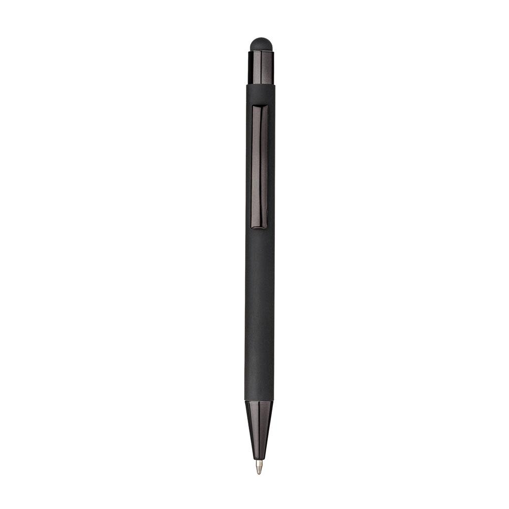 26803_02-44 Penna a scatto in alluminio gommato. Clip e particolari metallizzati in tinta - immagine 1