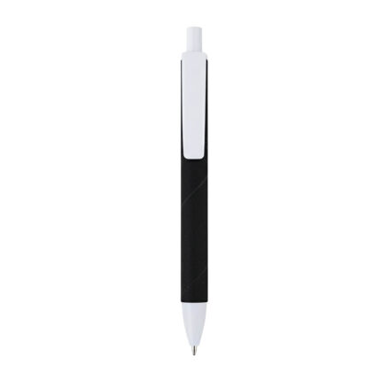 Penna a scatto in plastica. Fusto colorato effetto vellutato