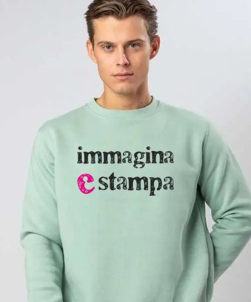 Felpa girocollo con stampa DTF