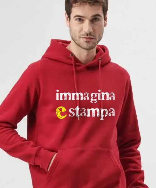 Felpa rossa con stampa DTF